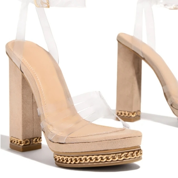 Platform Clear Strappy Heels - Picture 5 of 5